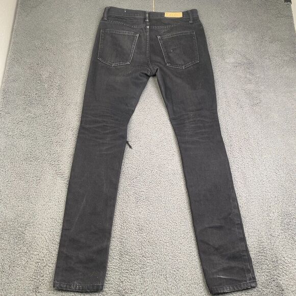 MNML Jeans Mens 30 (32x33) Skinny Distressed Black Wash Denim Casual - Picture 9 of 11